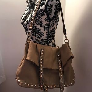 Soft leather studded purse